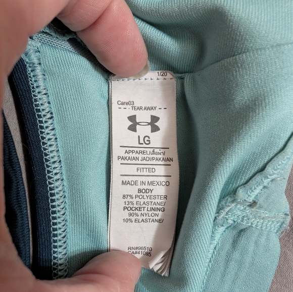 Under Armour Teal Heat Gear Cutout T Low Impact Sports Bra Size L - Picture 6 of 7